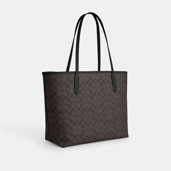 COACH CITY TOTE BAG IN SIGNATURE CANVAS - Picture 8 of 9